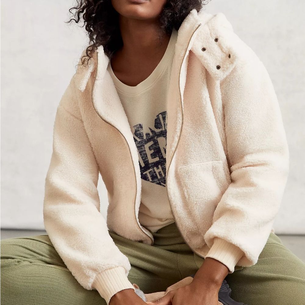 Anthropologie Teddy Bear Sherpa Jacket